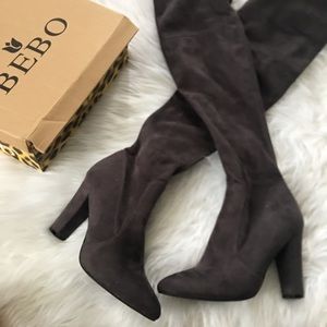 Over the knee gray suede boots size 7